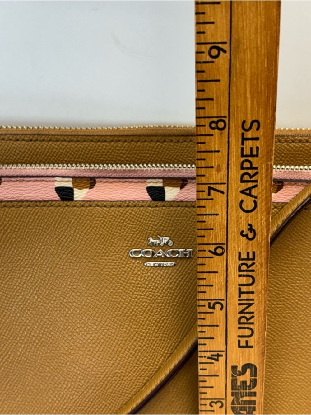 Coach Madison Tan Brown Leather East West Butterfly Dot Crossbody Bag Preppy - Picture 7 of 12